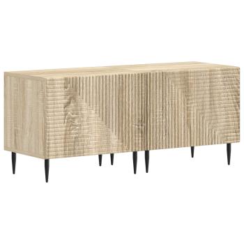 3-teiliges LED TV Regal Sonoma-Eiche Holzwerkstoff