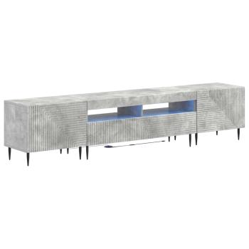 3-teiliges LED TV Regal Betongrau Holzwerkstoff