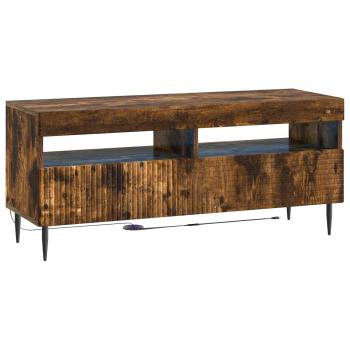 3-teiliges LED TV Regal Raucheiche Holzwerkstoff