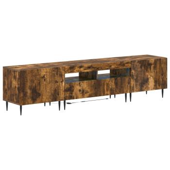 3-teiliges LED TV Regal Raucheiche Holzwerkstoff
