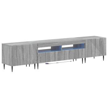 3-teiliges LED TV Regal Sonoma-Grau Holzwerkstoff