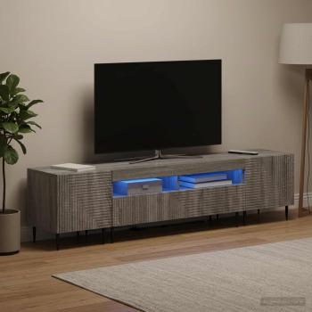 3-teiliges LED TV Regal Sonoma-Grau Holzwerkstoff