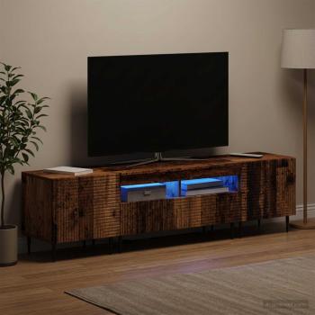 ARDEBO.de - 3-teiliges LED TV Regal Altholz Holzwerkstoff