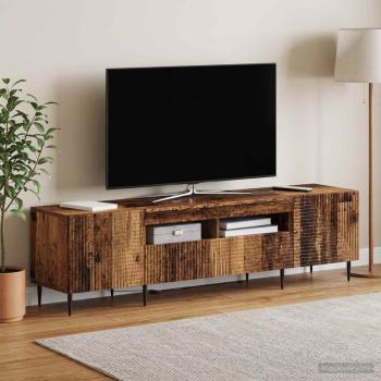 3-teiliges LED TV Regal Altholz Holzwerkstoff