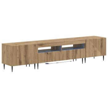 3-teiliges LED TV Regal Artisan-Eiche Holzwerkstoff