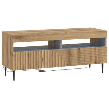 3-teiliges LED TV Regal Artisan-Eiche Holzwerkstoff