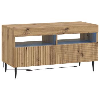 3-teiliges LED TV Regal Artisan-Eiche Holzwerkstoff