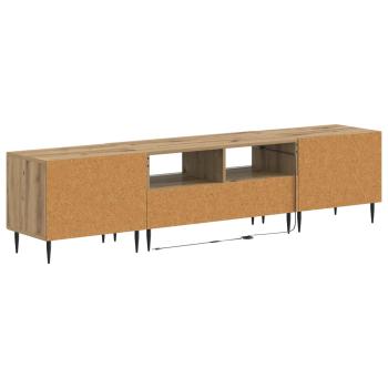 3-teiliges LED TV Regal Artisan-Eiche Holzwerkstoff