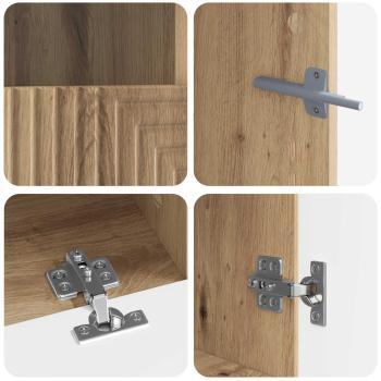 3-teiliges LED TV Regal Artisan-Eiche Holzwerkstoff