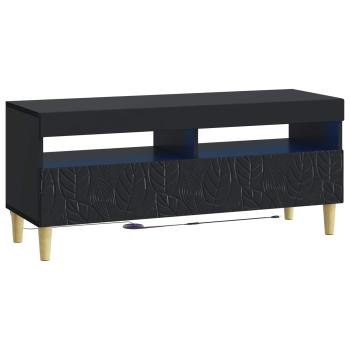 5-teiliges LED TV Schrank Schwarz Holzwerkstoff