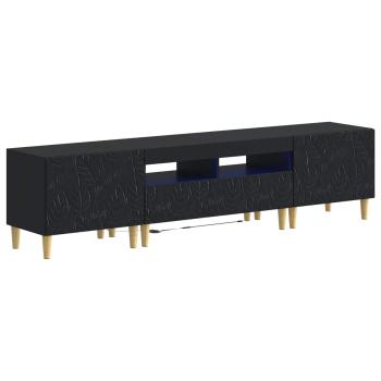 ARDEBO.de - 5-teiliges LED TV Schrank Schwarz Holzwerkstoff