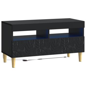 5-teiliges LED TV Schrank Schwarz Holzwerkstoff