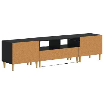 5-teiliges LED TV Schrank Schwarz Holzwerkstoff