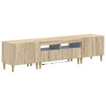 3-teiliges LED TV Regal DELFT Sonoma-Eiche Holzwerkstoff