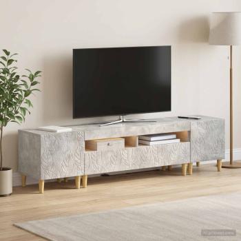3-teiliges LED TV Regal DELFT Betongrau Holzwerkstoff