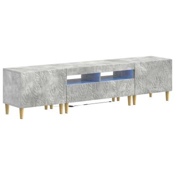 3-teiliges LED TV Regal DELFT Betongrau Holzwerkstoff