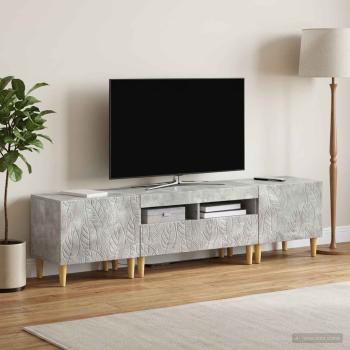 3-teiliges LED TV Regal DELFT Betongrau Holzwerkstoff
