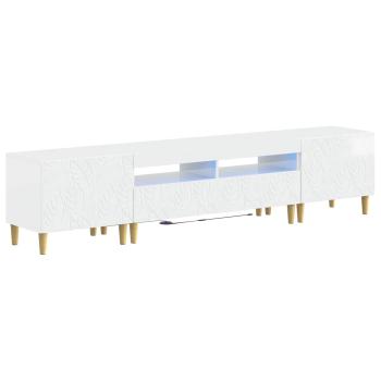 3-teiliges LED TV Regal DELFT Hochglanz Weiß Holzwerkstoff