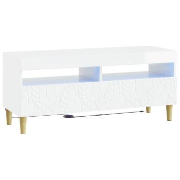 3-teiliges LED TV Regal DELFT Hochglanz Weiß Holzwerkstoff