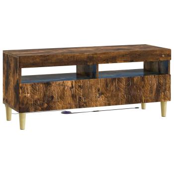 3-teiliges LED TV Regal DELFT Raucheiche Holzwerkstoff
