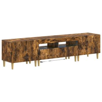 3-teiliges LED TV Regal DELFT Raucheiche Holzwerkstoff