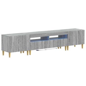 3-teiliges LED TV Regal DELFT Sonoma-Grau Holzwerkstoff