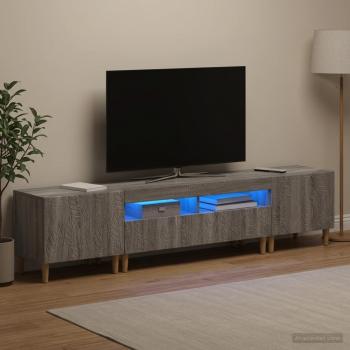 3-teiliges LED TV Regal DELFT Sonoma-Grau Holzwerkstoff