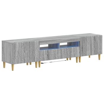 3-teiliges LED TV Regal DELFT Sonoma-Grau Holzwerkstoff