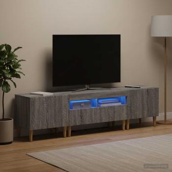 3-teiliges LED TV Regal DELFT Sonoma-Grau Holzwerkstoff