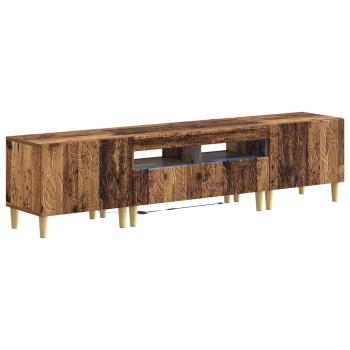 3-teiliges LED TV Regal DELFT Altholz Holzwerkstoff