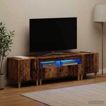 3-teiliges LED TV Regal DELFT Altholz Holzwerkstoff