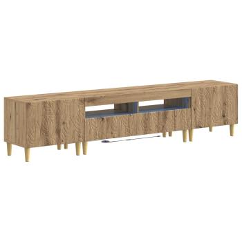 3-teiliges LED TV Regal DELFT Artisan-Eiche Holzwerkstoff