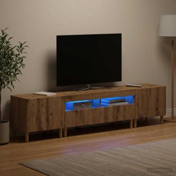 3-teiliges LED TV Regal DELFT Artisan-Eiche Holzwerkstoff