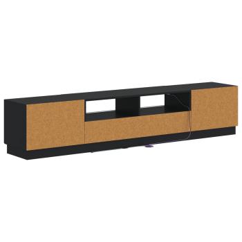 5-teiliges LED TV Schrank Schwarz Holzwerkstoff