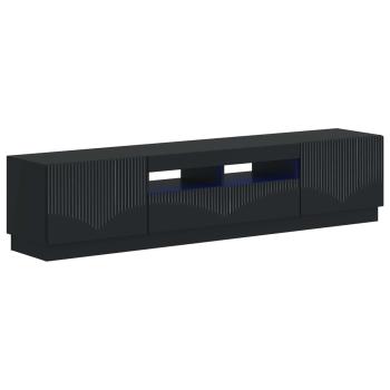 LED-TV-Schrank HOORN 3 stk. Schwarz Holzwerkstoff
