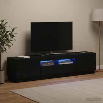 LED-TV-Schrank HOORN 3 stk. Schwarz Holzwerkstoff