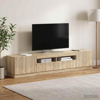 ARDEBO.de - LED-TV-Schrank HOORN 3 stk. Sonoma-Eiche Holzwerkstoff