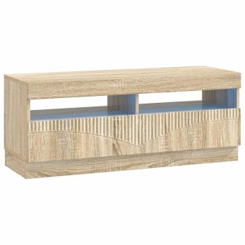 LED-TV-Schrank HOORN 3 stk. Sonoma-Eiche Holzwerkstoff