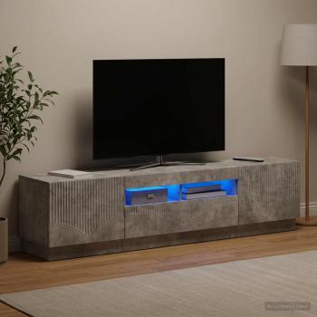 LED-TV-Schrank HOORN 3 stk. Betongrau Holzwerkstoff