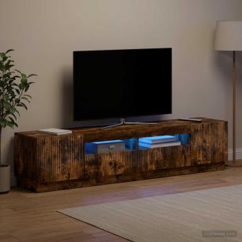 ARDEBO.de - LED-TV-Schrank HOORN 3 stk. Raucheiche Holzwerkstoff