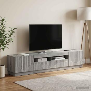 ARDEBO.de - LED-TV-Schrank HOORN 3 stk. Sonoma-Grau Holzwerkstoff