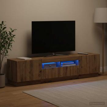 ARDEBO.de - LED-TV-Schrank HOORN 3 stk. Artisan-Eiche Holzwerkstoff