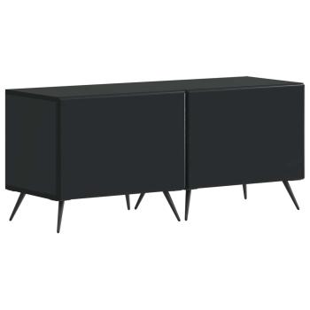 LED-TV-Schrank BREDA 3 stk. Schwarz Holzwerkstoff