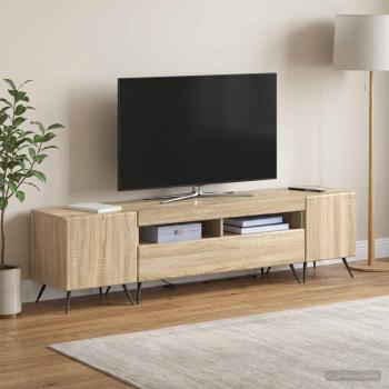 ARDEBO.de - LED-TV-Schrank BREDA 3 stk. Sonoma-Eiche Holzwerkstoff