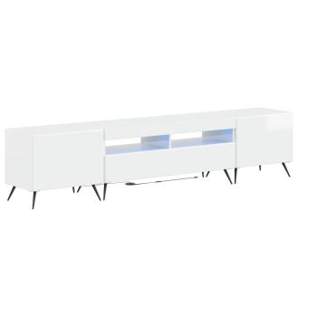 3-teiliges LED TV Regal BREDA 3 stk. Hochglanz Weiß