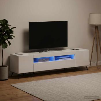 3-teiliges LED TV Regal BREDA 3 stk. Hochglanz Weiß