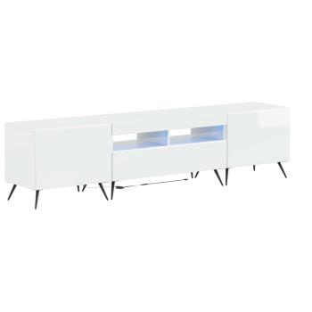 LED-TV-Schrank BREDA 3 stk. Hochglanz Weiß Holzwerkstoff