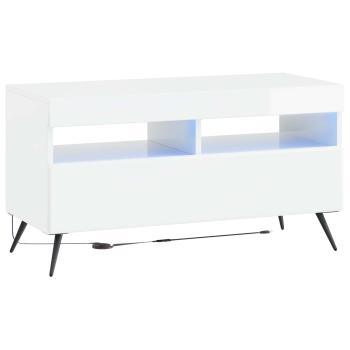 LED-TV-Schrank BREDA 3 stk. Hochglanz Weiß Holzwerkstoff