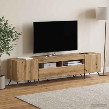 ARDEBO.de - LED-TV-Schrank BREDA 3 stk. Artisan-Eiche Holzwerkstoff