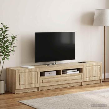 ARDEBO.de - LED-TV-Schrank UTRECHT 3 stk. Sonoma-Eiche Holzwerkstoff
